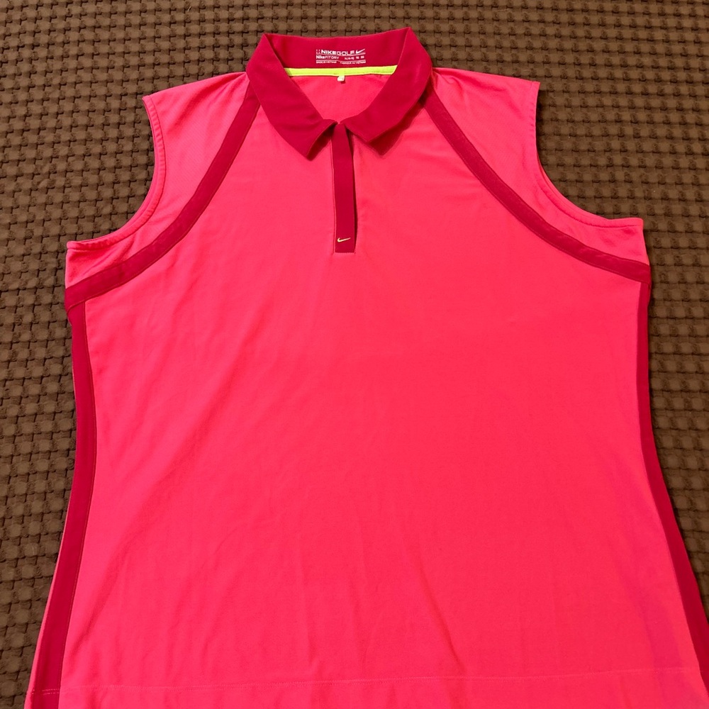 Nike Golf Women's XL Sleeveless Polo Shirt Pink